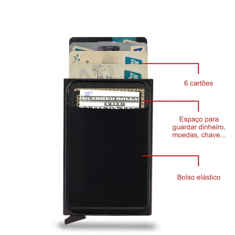 Carteira Slim com Porta Cartões Automático - Seven Star