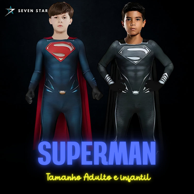 Cosplay Superman - Homem de Aço ( Henry Cavill ) Tamanho Adulto e infantil