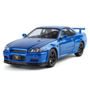 Réplica do Nissan Skyline GTR R34 1:24 Brian O'Conner - Velozes e Furiosos - Seven Star