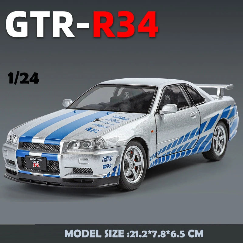 Réplica do Nissan Skyline GTR R34 1:24 Brian O'Conner - Velozes e Furi